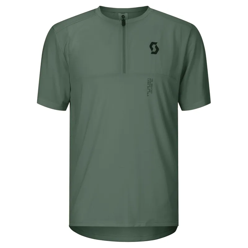 Bezpečná Platba SCOTT Tee M‘s Vertic Zip SS (Zelená) - Pánské cyklistické triko Endorphin Republic
