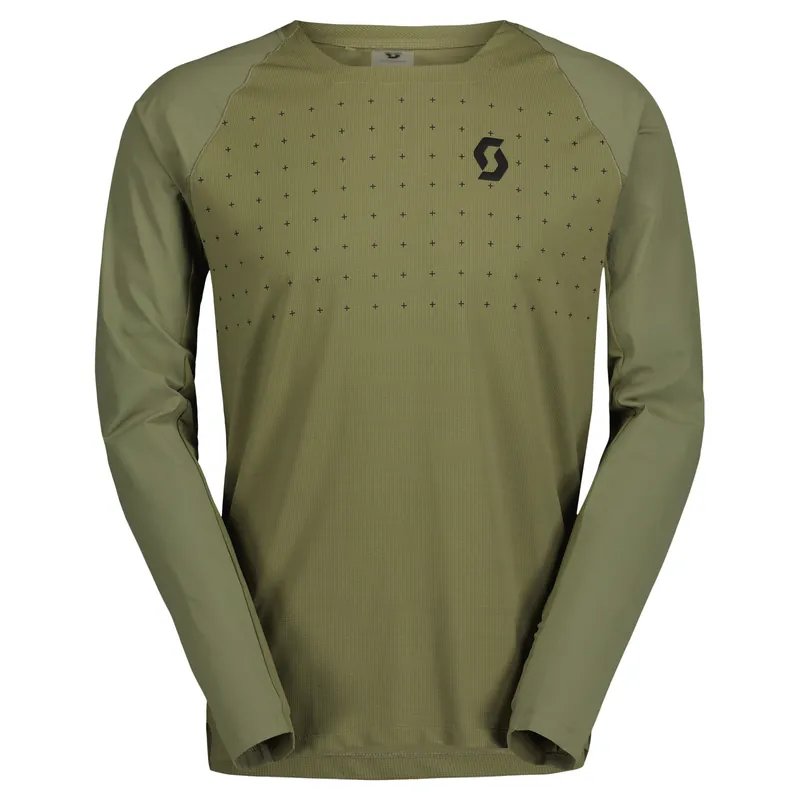 SCOTT Tee M‘s Trail Vertic Pro LS (Zelená) - Pánské cyklistické triko Endorphin Republic Víkendová Akce