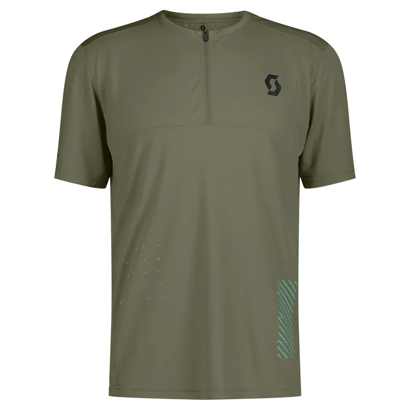 Ověřený Scott Tee Trail Vertic Zip (Zelená) - Pánské cyklistické triko Endorphin Republic