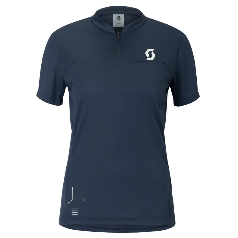 Akční Nabídka SCOTT Tee W‘s Vertic Zip SS (Modrá) - Dámské cyklistické triko Endorphin Republic