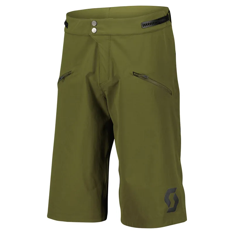 Super Cena Scott Trail Vertic Pro w/pad (Olivová) - Pánské cyklistické šortky Endorphin Republic
