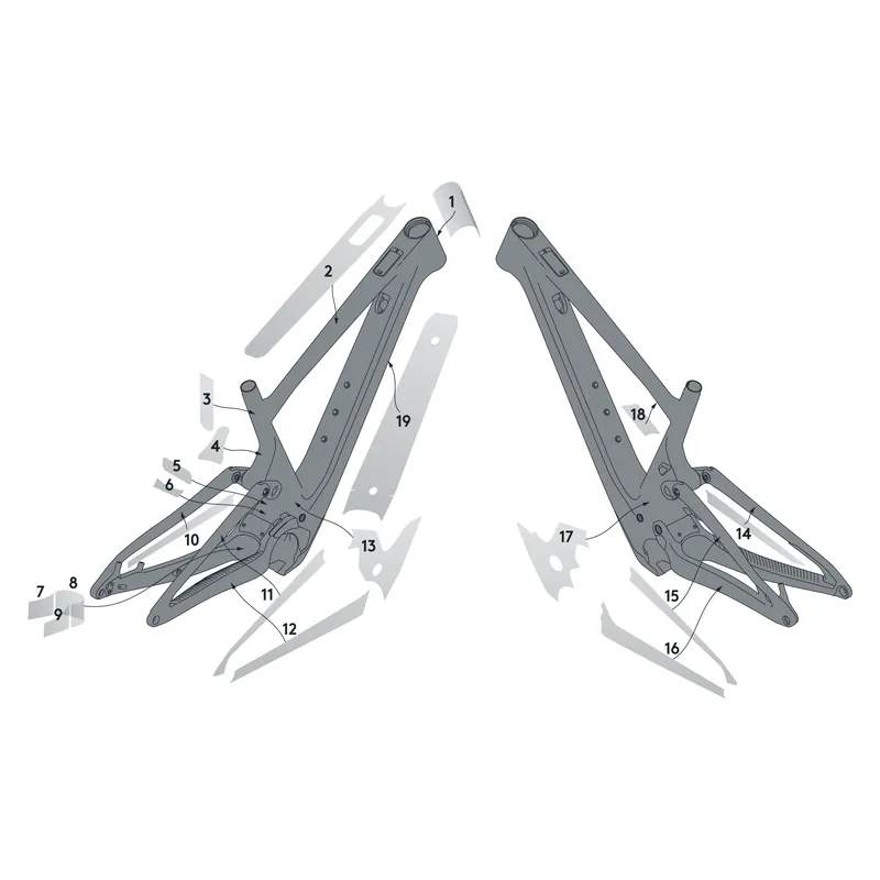 Tovární Cena Syncros Frame Protection kit Lumen e-Ride (Černá) - Ochrana rámu kit Endorphin Republic