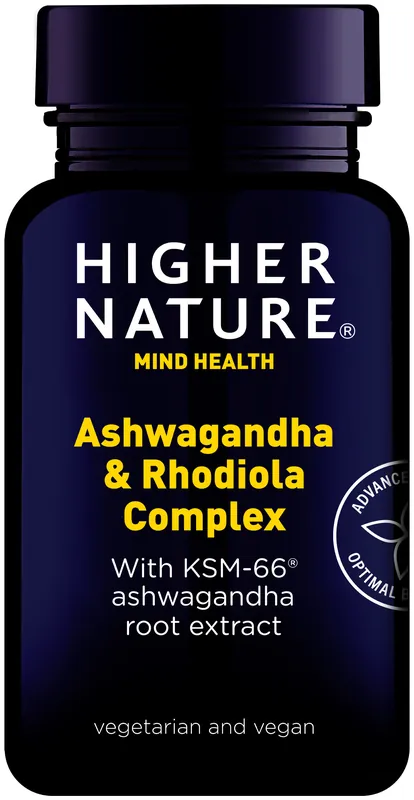 Sleva HIGHER NATURE Ashwagandha and Rhodiola Complex - Kapsle s výtažekem z KSM-66 organicky vypěstovaného ashwagaandha kořenu Endorphin Republic