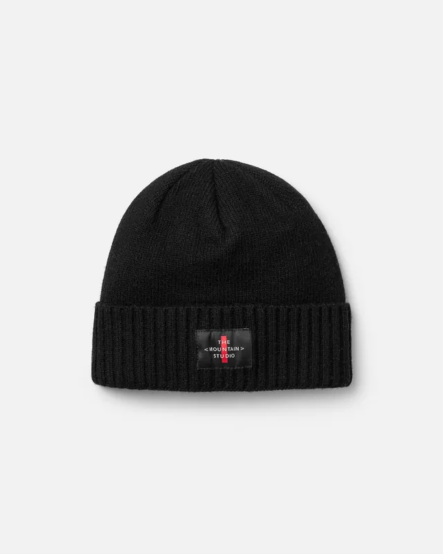 The Mountain Studio CASHMERE MIX CROSS LOGO BEANIE (Černá) - Čepice Endorphin Republic Objednat Nyní