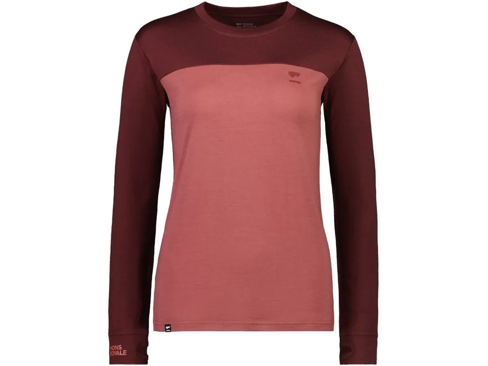 Vrácení Zdarma Merino triko MONS ROYALE YOTEI BF LS dark chocolate / terracotta