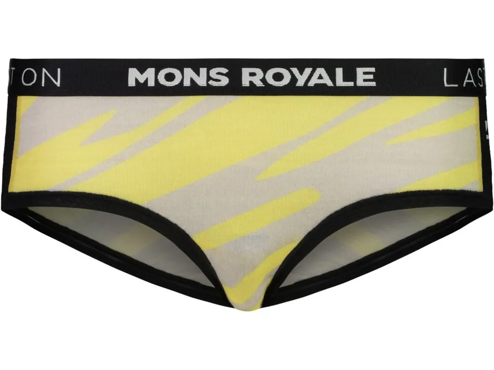 Značkový Merino kalhotky MONS ROYALE SYLVIA BOYLEG WMNS limelight camo / black