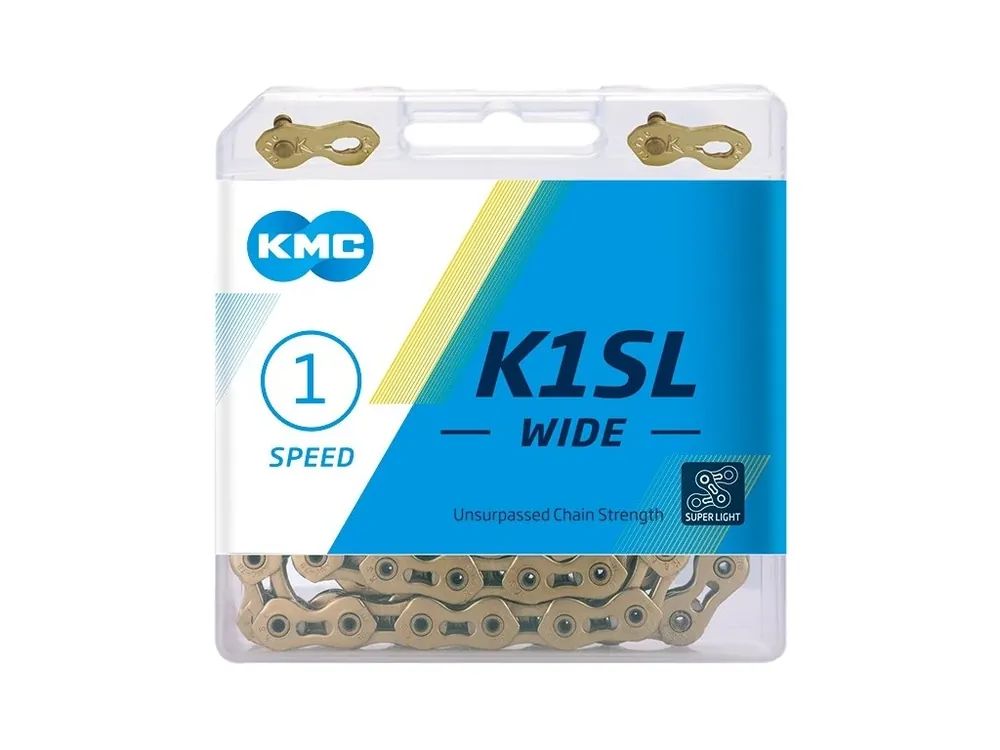ŘETĚZ KMC K1 SL WIDE 1/2x1/8 ZLATÝ BOX Časově Omezené