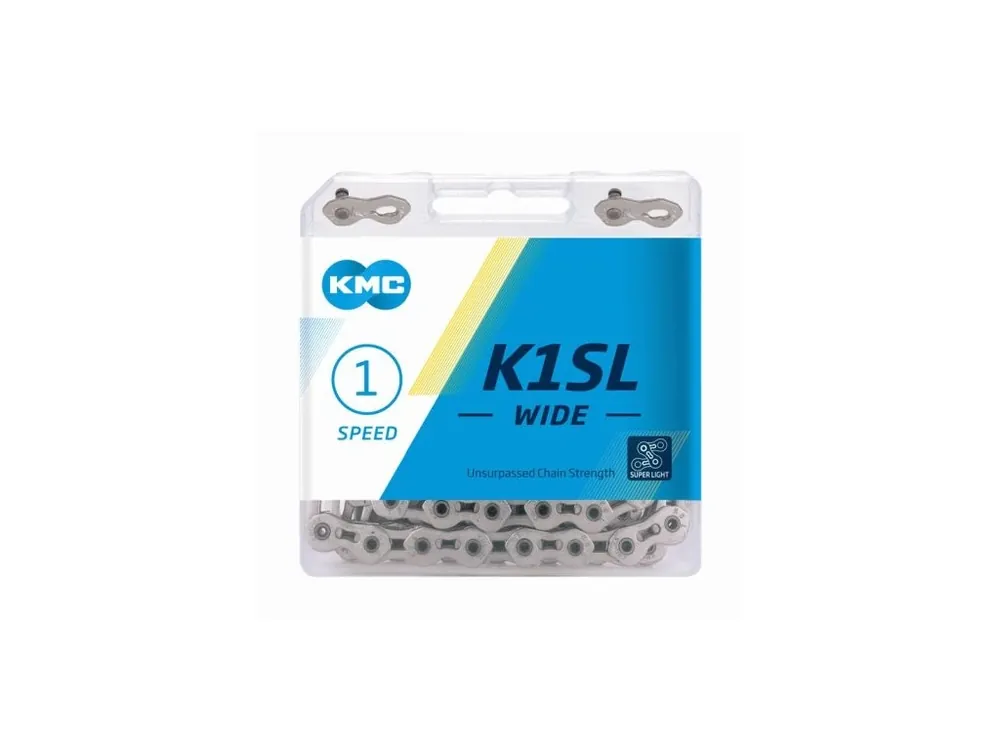 ŘETĚZ KMC K1 SL WIDE 1/2x1/8 STŘÍBRNÝ BOX Zlevněný
