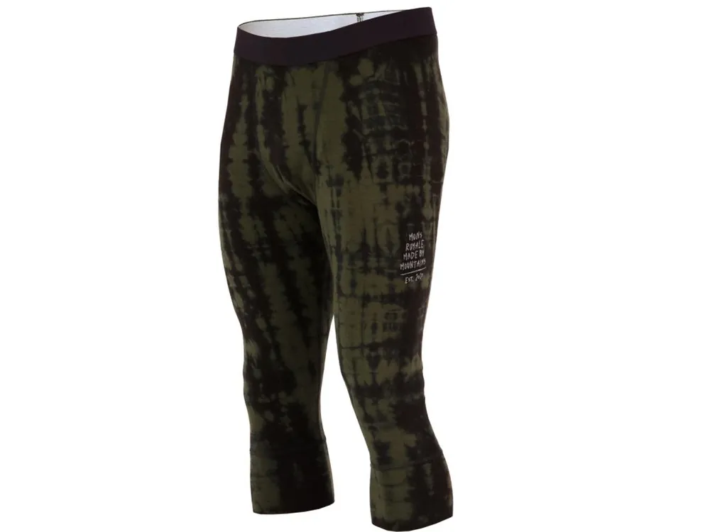 Zlevněný Merino spodky MONS ROYALE CASCADE MERINO FLEX 200 3/4 LEGGING olive tie dye