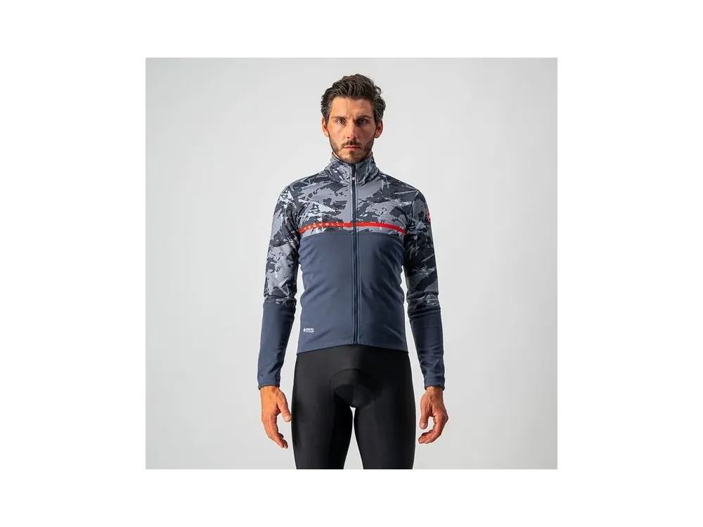 Hit Sezóny Castelli - pánská bunda Finestre, dark steel blue/vortex gray