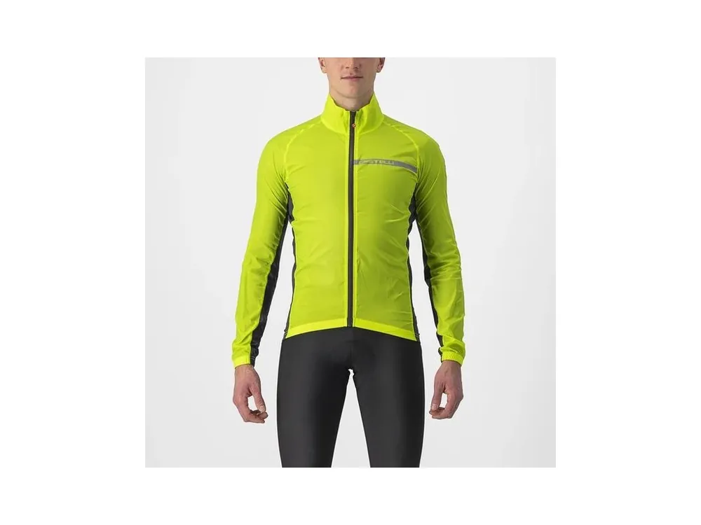 Castelli – pánská větrovka Squadra Stretch, electric lime/dark gray Akční Cena