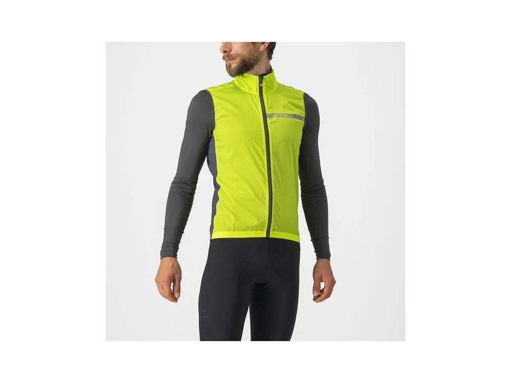 Castelli – pánská vesta Squadra Stretch, electric lime/dark gray Víkendová Akce