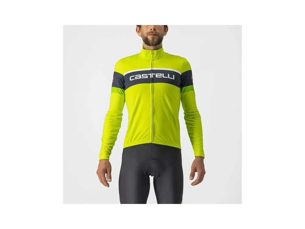 Castelli – pánský dres Passista, electric lime/savile blue-green fluo Super Cena