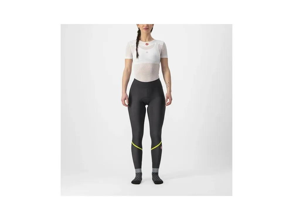 Castelli – dámské kalhoty Velocissima Thermal s vložkou, black/electric lime Must-Have