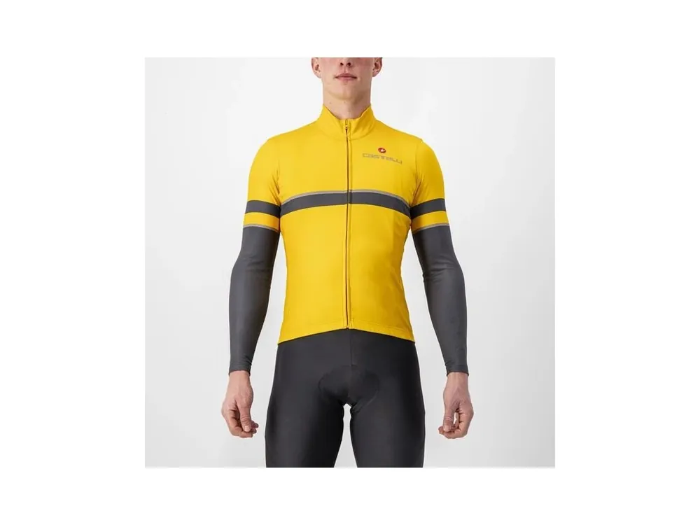 Výhodná Nabídka Castelli – pánský dres Retta LS, goldenrod/dark gray