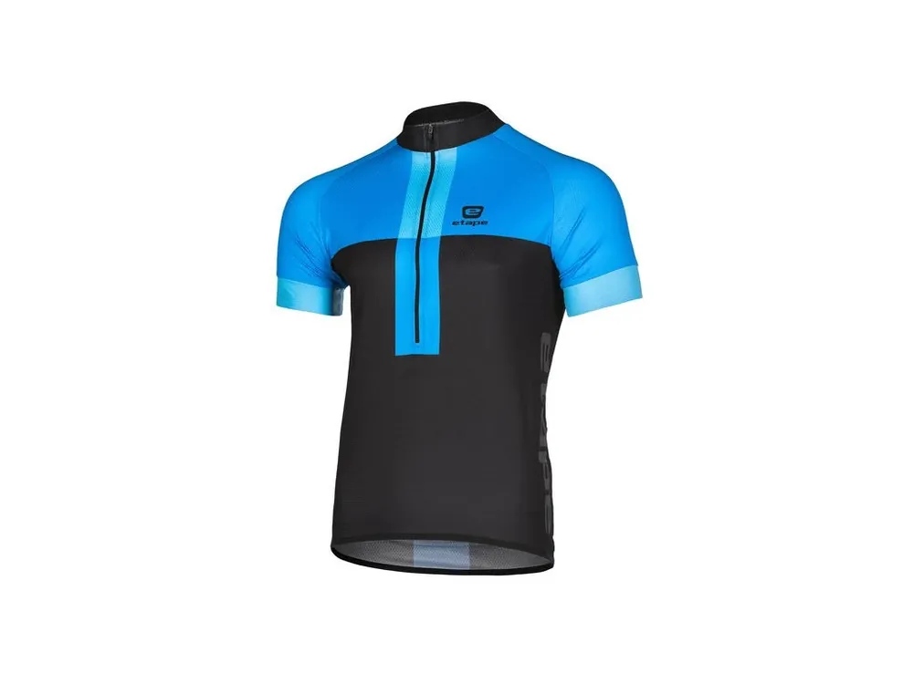 Etape – pánský dres FACE, černá/modrá Speciální Cena