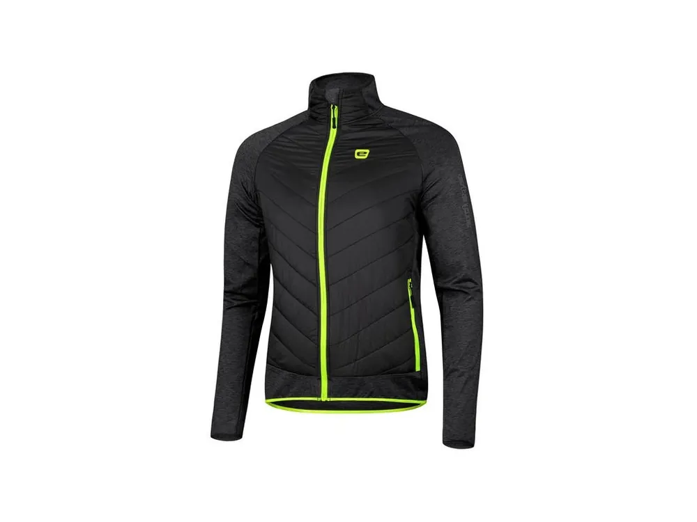 Víkendová Akce Etape – pánská bunda/mikina CRUX 2.0, černá/žlutá fluo