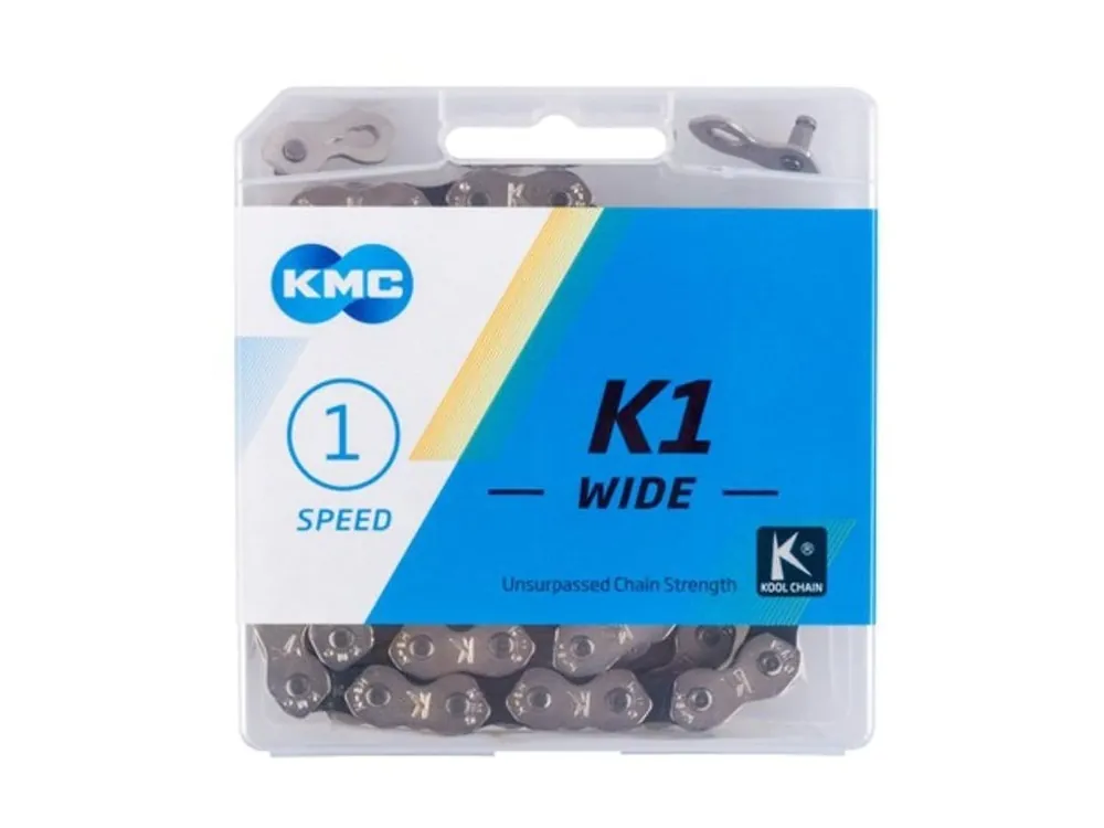 Časově Omezené ŘETĚZ KMC K1 WIDE 1/2x1/8 STŘÍBRNÝ BOX
