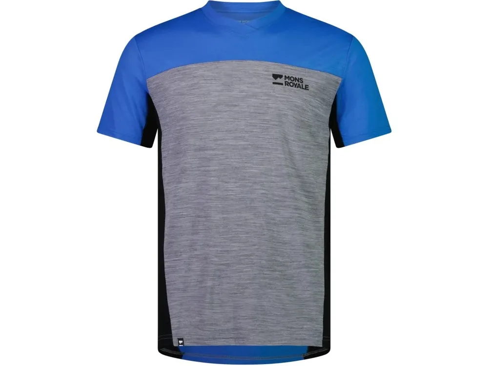Merino triko MONS ROYALE REDWOOD ENDURO VT blue gravel Zlevněný