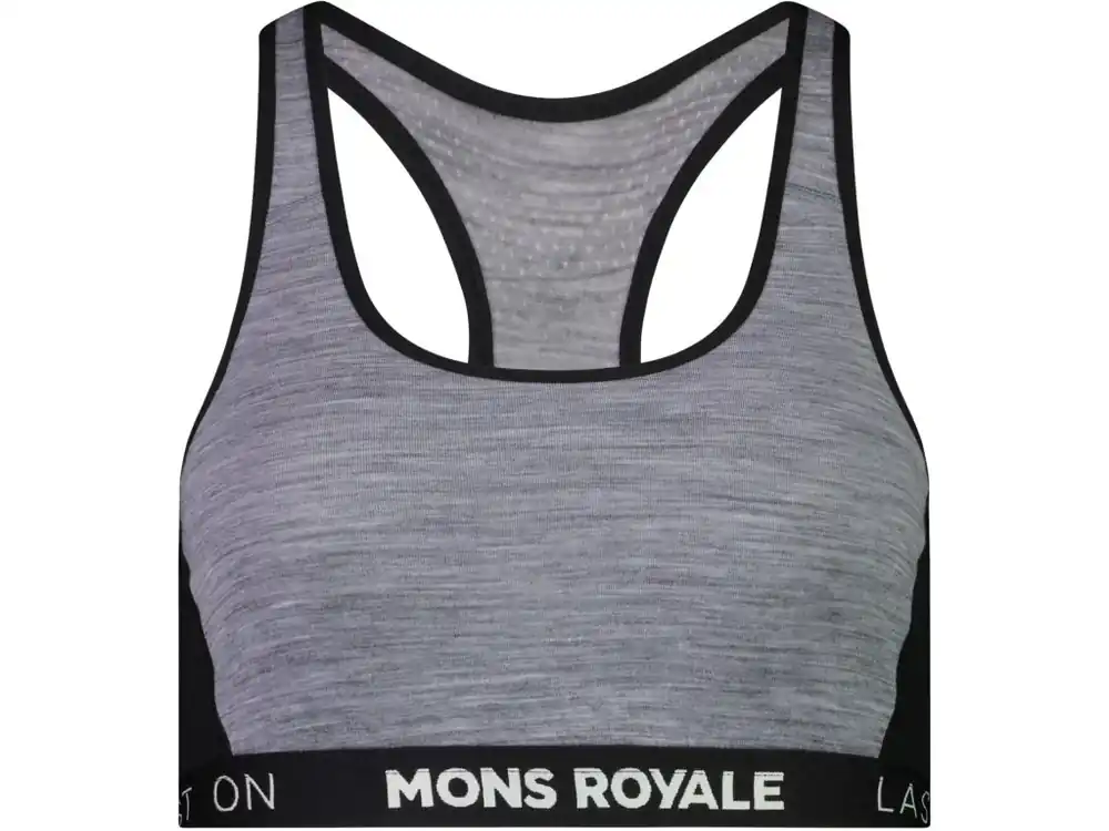 Podprsenka MONS ROYALE SIERRA MERINO SPORTS BRA grey heather / black Bezpečná Platba