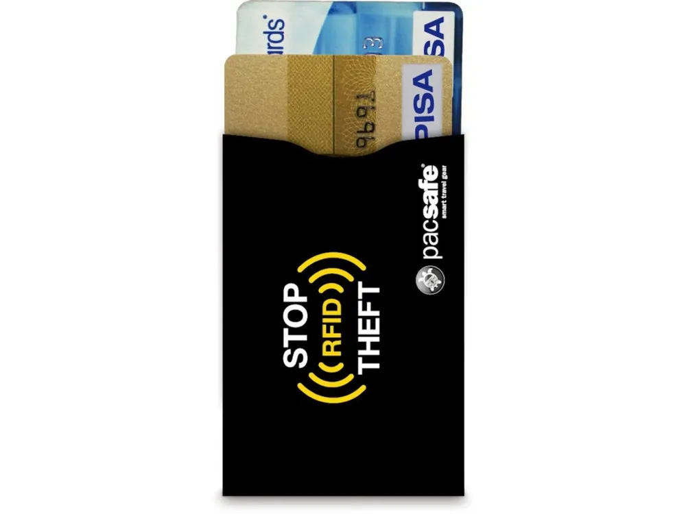 Novinka Peněženka PACSAFE RFIDSLEEVE 25 (2 PACK) black