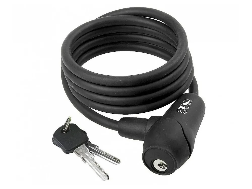 Vysoce Kvalitní ZÁMEK M-WAVE 8X1500 SPIRÁLA ČERNÝ