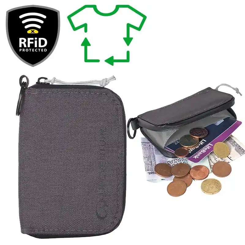Peněženka Lifeventure RFiD Coin Wallet, Recycled, Grey Zlevněný