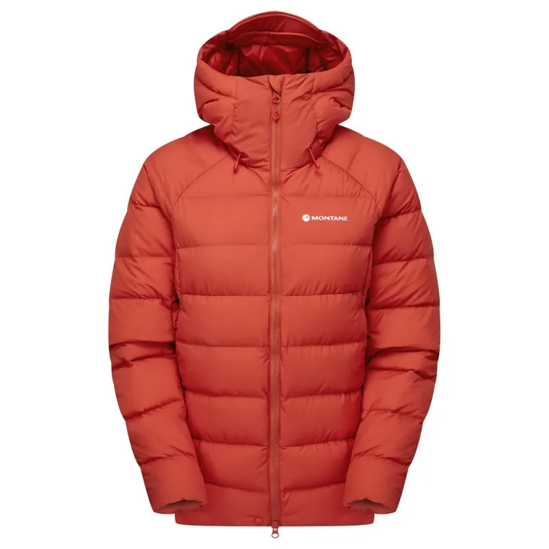 Dámská péřová bunda Montane Resolve XT Hoodie W saffron red Sezónní Sleva