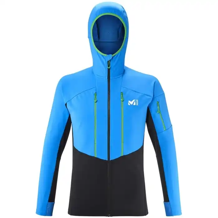 Pánská softshellová bunda Millet PIERRA MENT HOODIE M NOIR/ELECTRIC BLUE Vrácení Zdarma