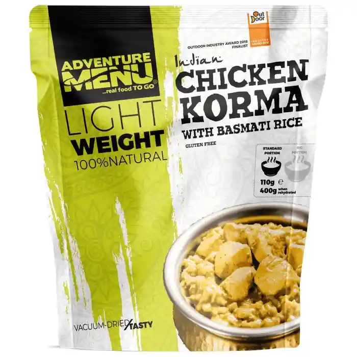 Dehydrovaná strava Adventure Menu Lightweight Kuře Korma s rýží basmati Nízká Cena