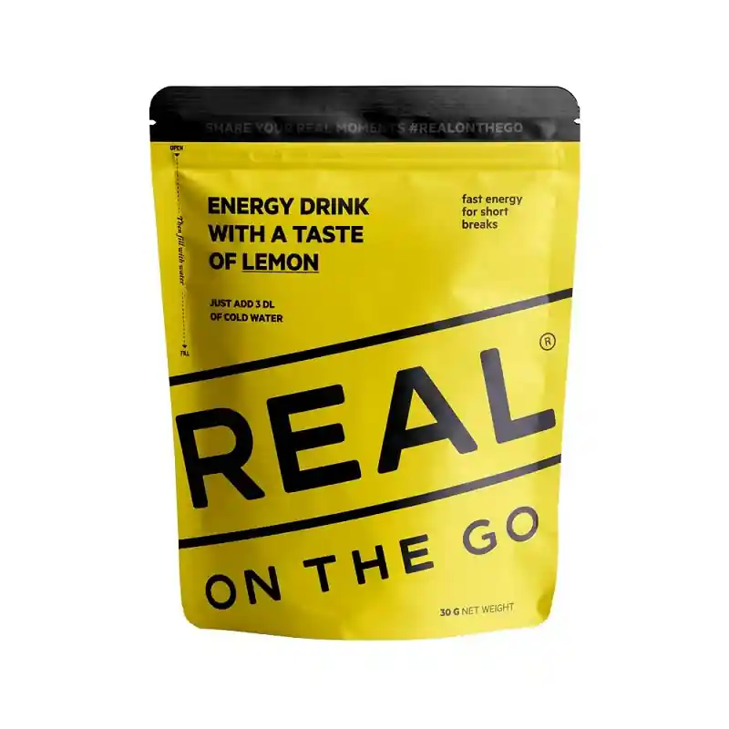 Energetický nápoj Real Turmat Real On the Go - Energy drink s příchutí citrónu Víkendová Akce
