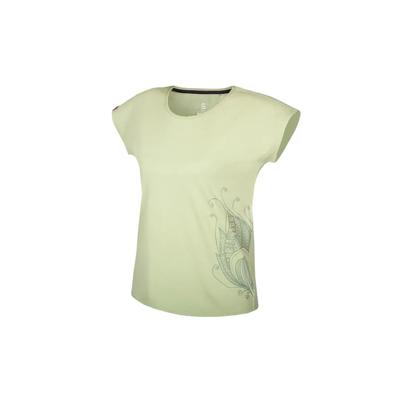 Must-Have Dámské tričko s krátkým rukávem Ocún KIMO T Women BLOSSOM-ART Green Soft