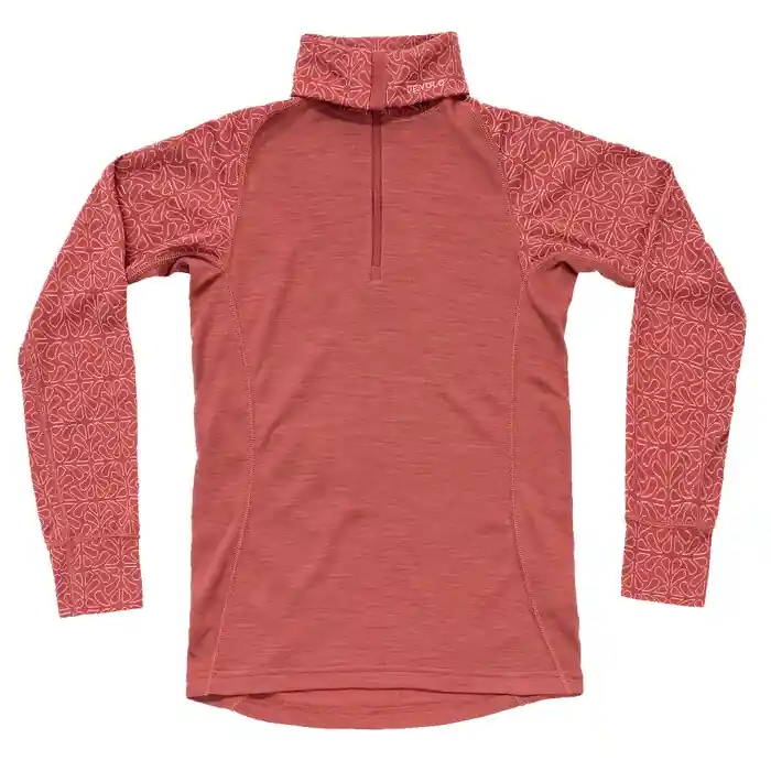 Funkční tričko s dlouhým rukávem DEVOLD Duo Active Merino 205 Zip Neck W marsala Autentický