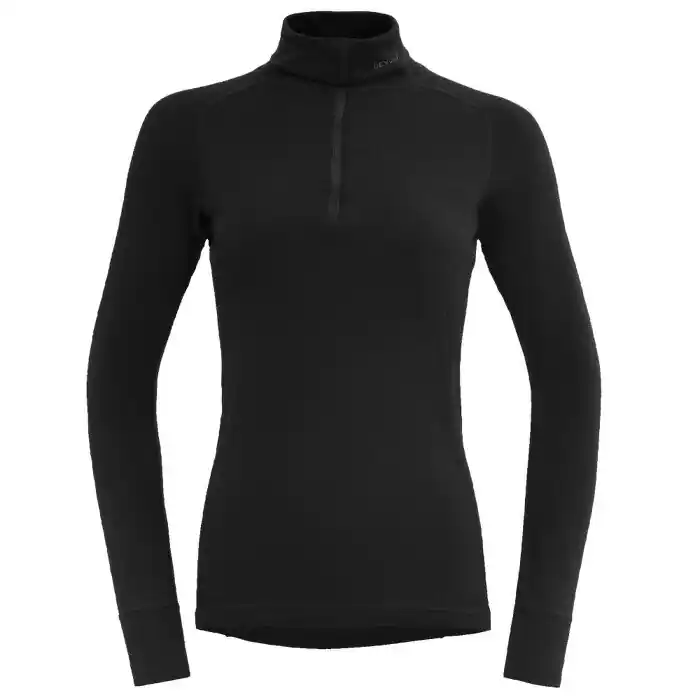 Funkční tričko DEVOLD Duo Active Merino 205 Zip Shirt W black Akční Nabídka