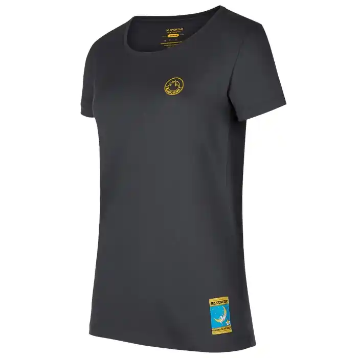 Jen Po Omezenou Doba Tričko La Sportiva Climbing on the Moon T-Shirt W Carbon/Giallo