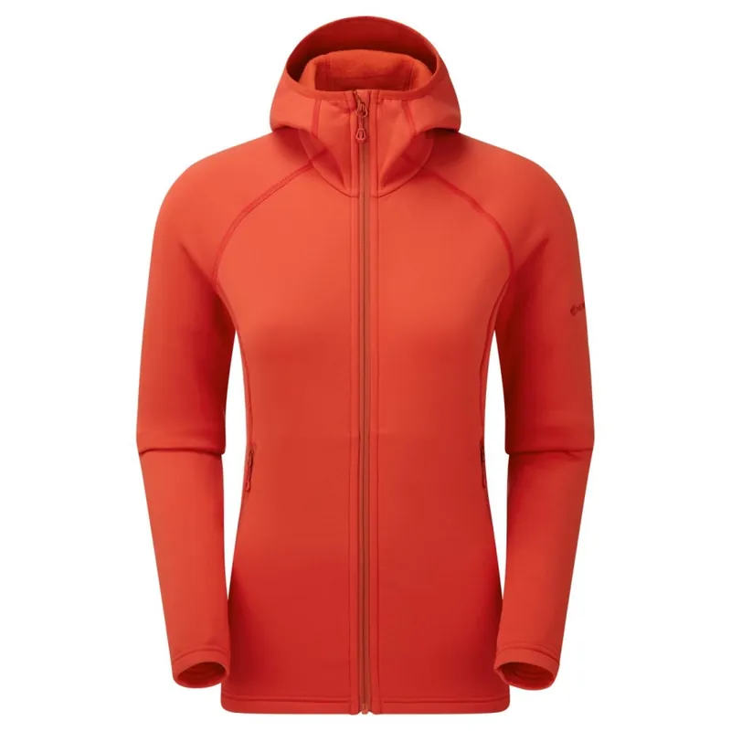 Omezená Nabídka Dámská mikina na zip Montane Fury Hoodie W SAFFRON RED