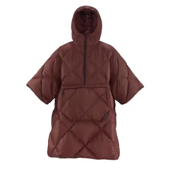 Originální Péřové pončo Thermarest Honcho Poncho Down Burgundy