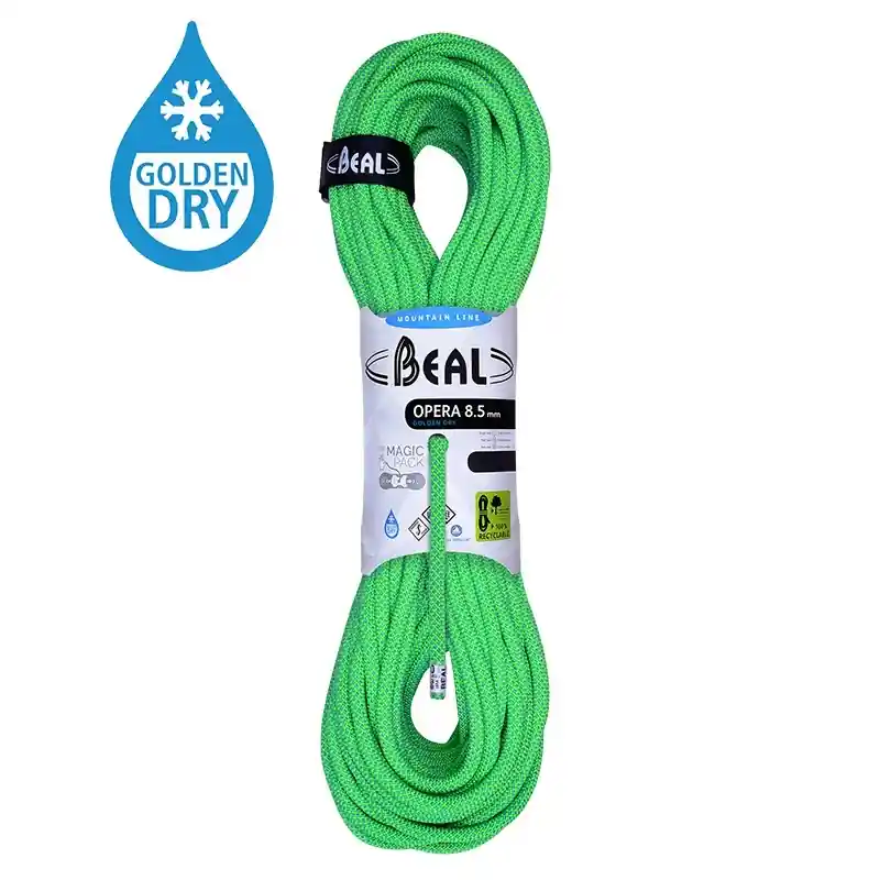 Horolezecké lano Beal Opera 8,5mm UNICORE GOLDEN DRY zelená Sezónní Sleva