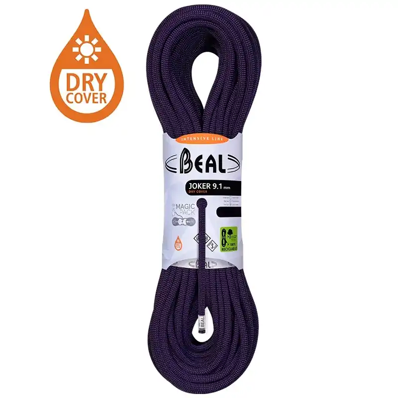 Horolezecké lano Beal Joker 9,1mm UNICORE DRY COVER purple Oblíbený