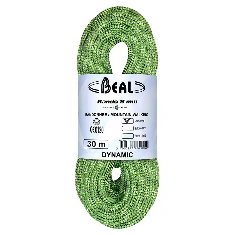 Tovární Cena Horolezecké lano Beal Rando 8mm zelená