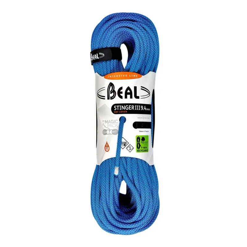 Horolezecké lano Beal Stinger III 9,4mm UNICORE DRY COVER blue Poslední Šance