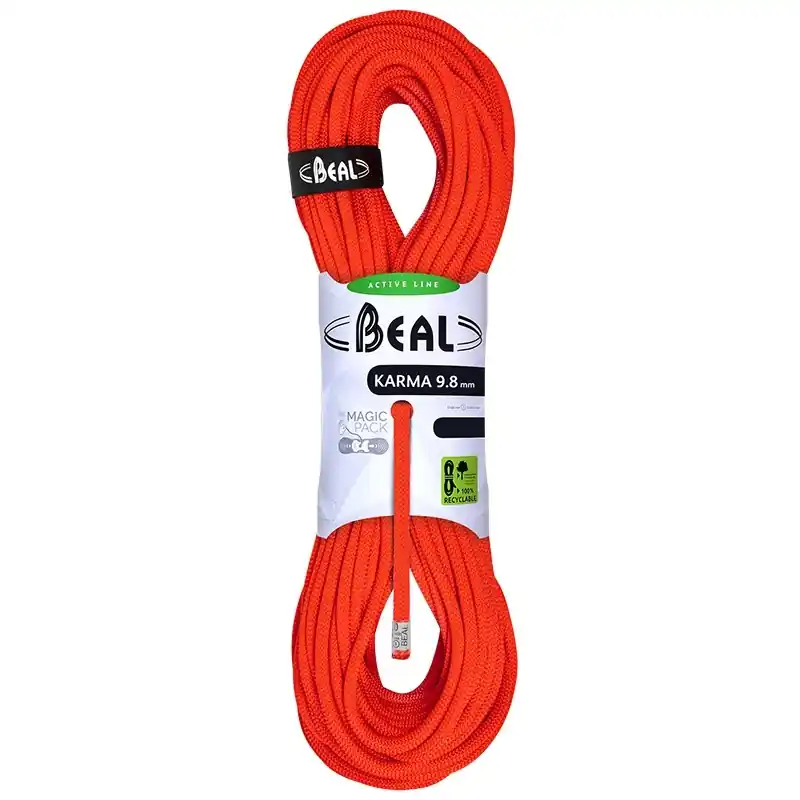 Horolezecké lano Beal Karma 9,8mm solid orange Nízká Cena