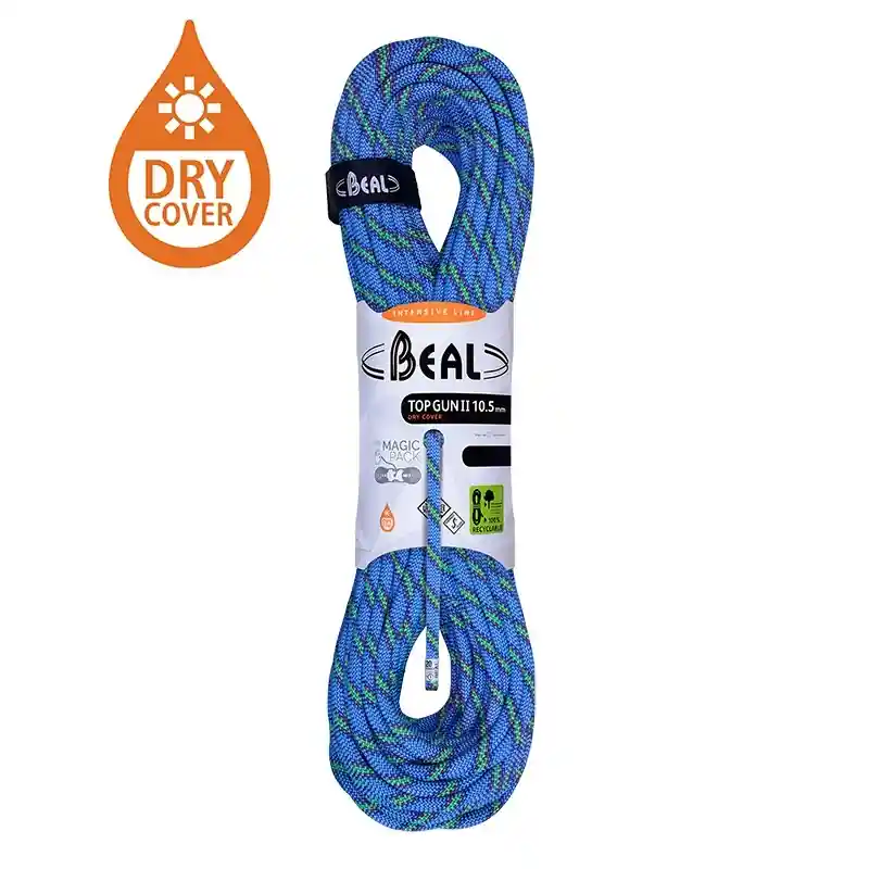 Horolezecké lano Beal Top Gun 10,5 mm UNICORE Dry Cover modrá Výprodej