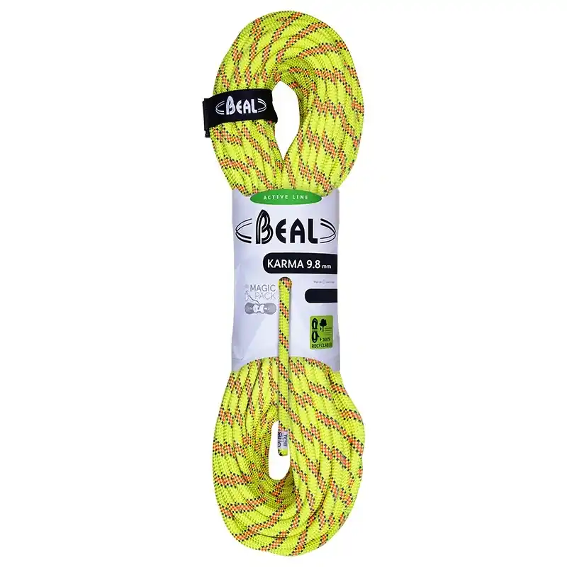 Horolezecké lano Beal Karma 9,8mm žlutá Vysoce Kvalitní