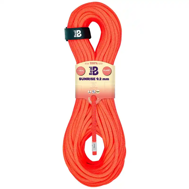 Horolezecké lano Beal SunRise Unicore 9,2mm Dry Cover orange Ověřený