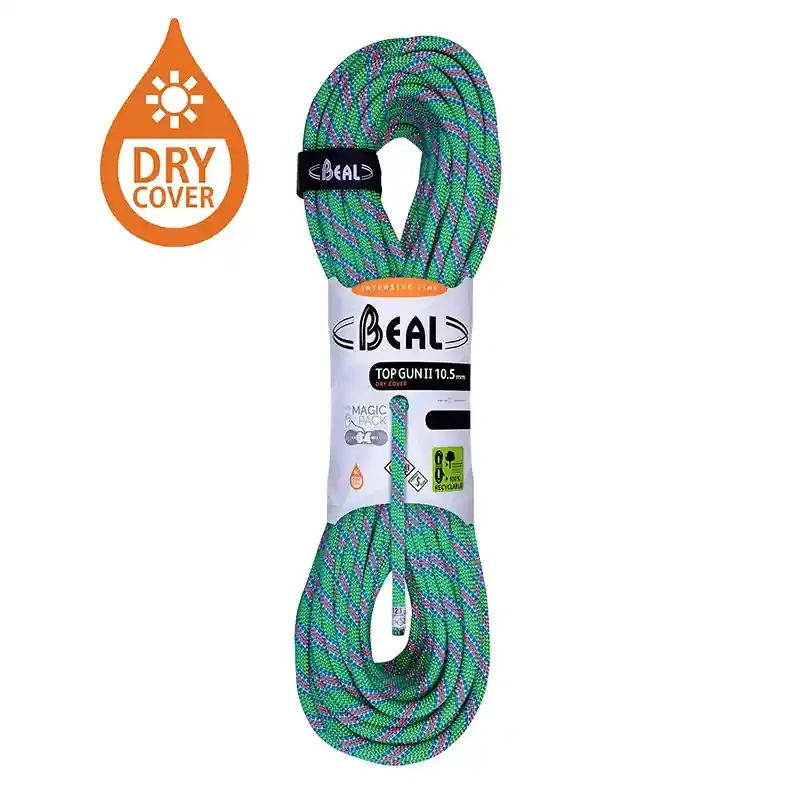 Poslední Šance Horolezecké lano Beal Top Gun 10,5 mm UNICORE Dry Cover zelená