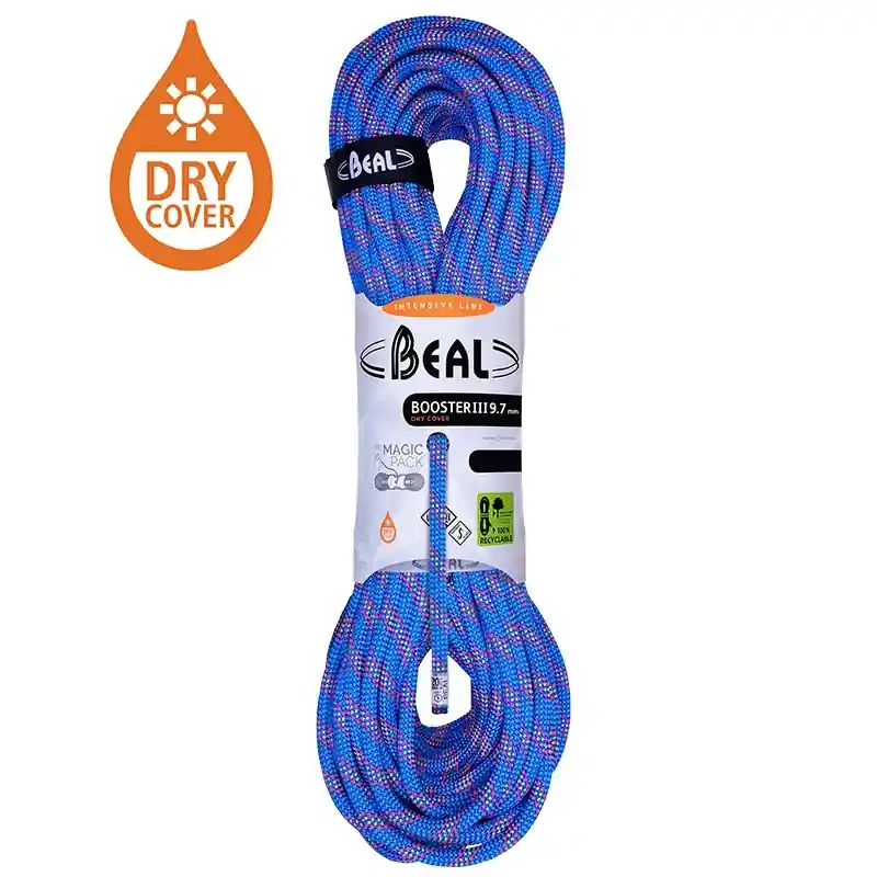 Horolezecké lano Beal Booster III 9,7mm UNICORE DRY COVER modrá Zlevněný