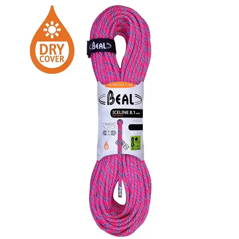 Horolezecké lano Beal Ice Line 8,1mm UNICORE Dry Cover fuchsia Sezónní Sleva