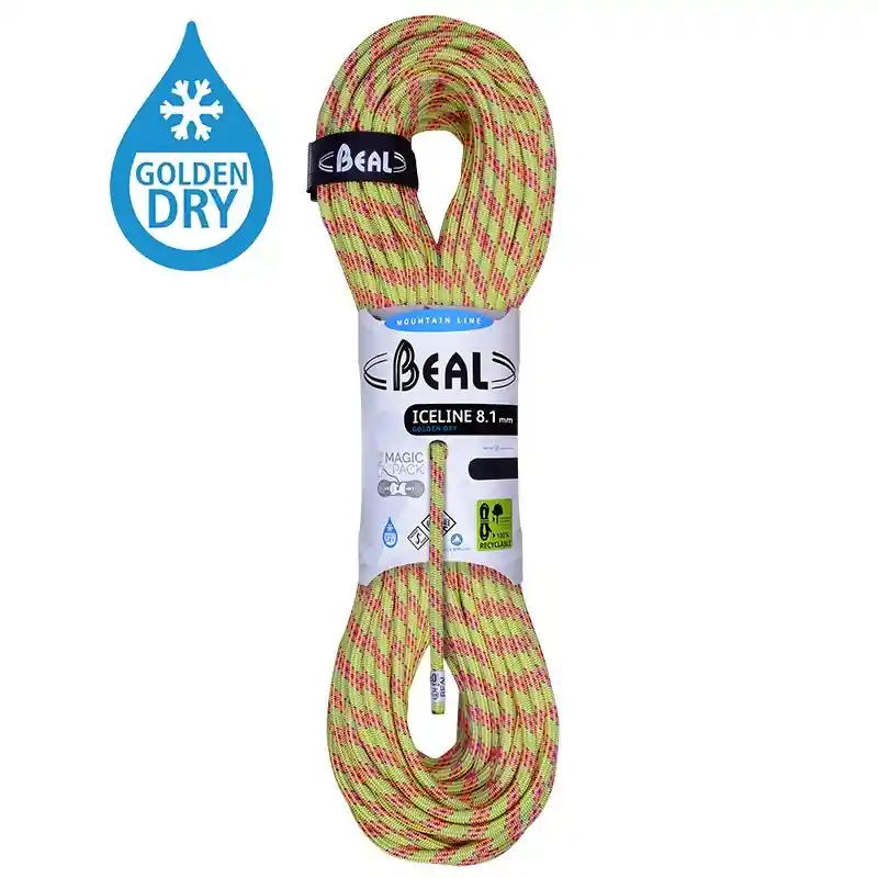Horolezecké lano Beal Ice Line 8,1mm UNICORE Golden Dry anis Výhodná Nabídka