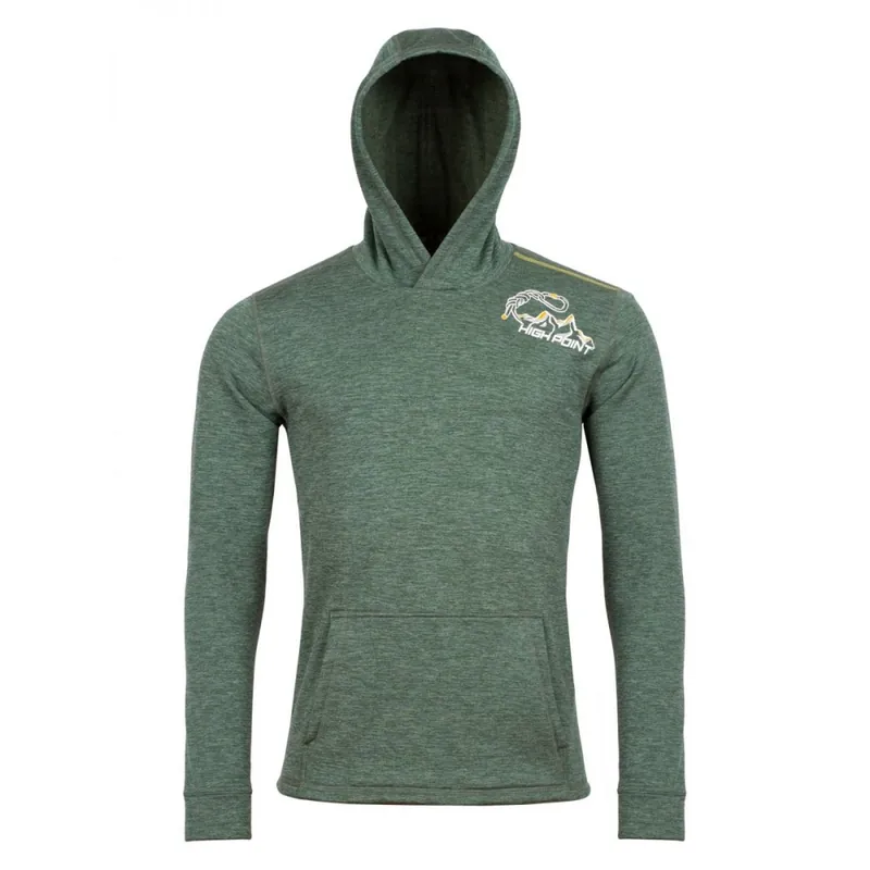 Víkendová Akce Pánská funkční mikina High Point Rokel Merino Hoody Khaki